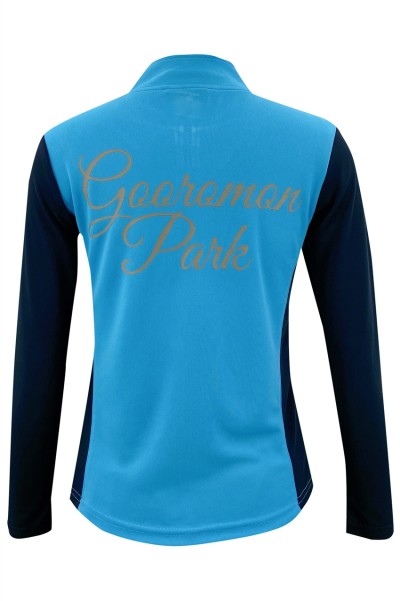Tailor-made colorblock zipper half chest Polo design hot stamping logo mesh fabric Slim fit Slim waist Functional sweatshirt design company W220 detail view-1
